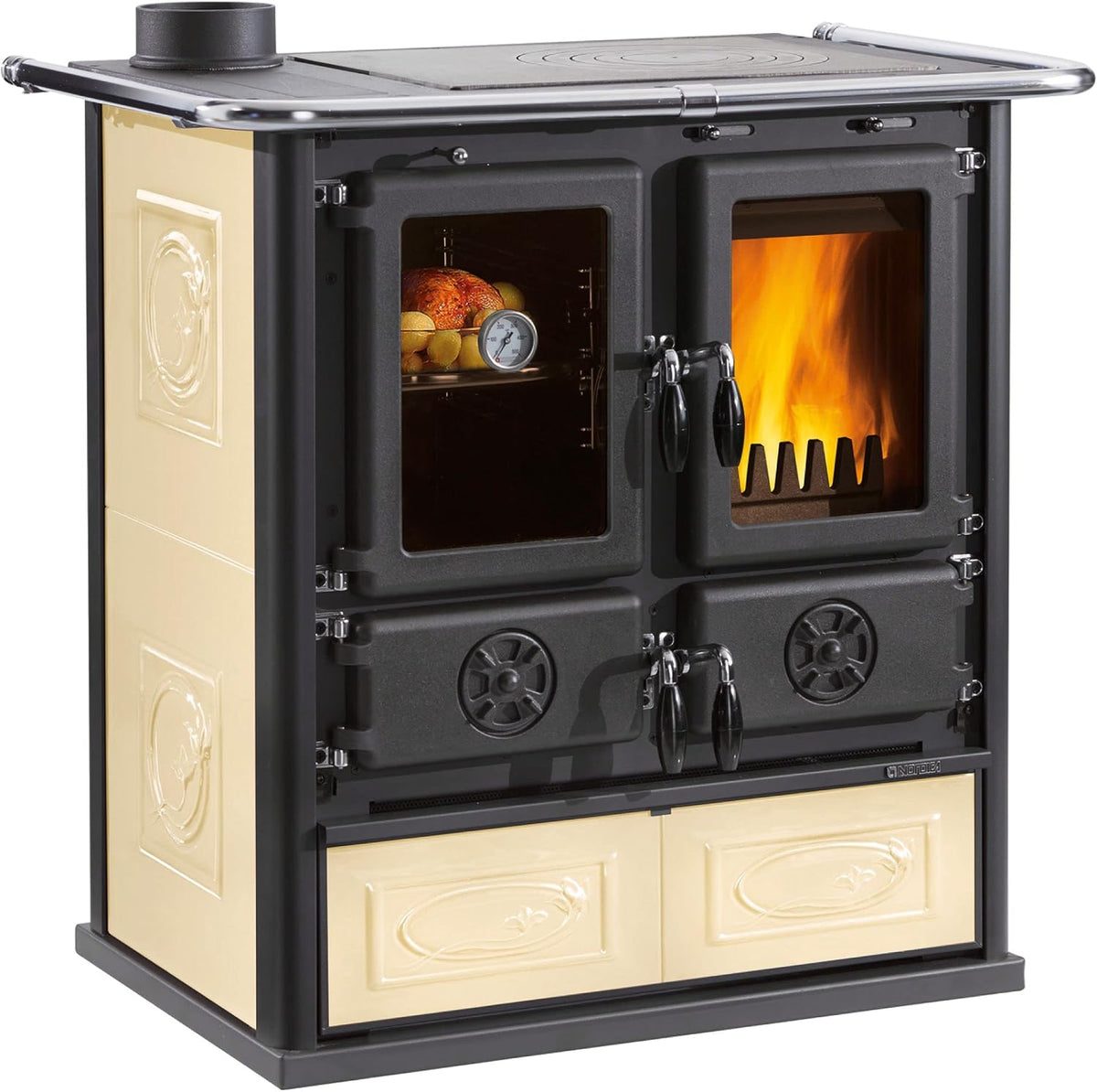 La Nordica Backofen, Schwarz/Beige, 7013139 Rosetta Sinistra BII Küchenofen Liberty Panna/A