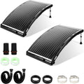 Herrselsam Heizungen, 110x69x14 cm, 10000 L, Schwarz, Sonnenkollektor Poolheizung 2 Sets Solarheizung Maximaler