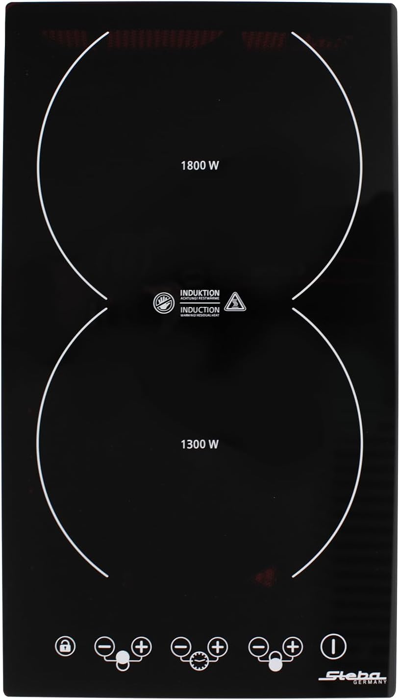 Steba Kochfeld, Schwarz, Doppel-Induktions, robuste durchgefärbte Glas-Keramik-Oberfläche, Einbaufähig, 8 Leistungsstufen