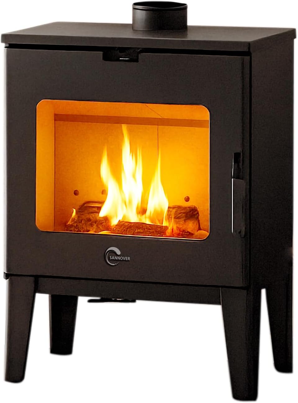 Sannover Thermique Kaminofen, 7,6 kW, 40 cm, Schwarz, Holzofen Dita Scheitholz