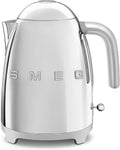 Smeg Wasserkocher klf05, 2400 W, 1.7 L, Silber, KLF03SSEU, Soft-Opening-Kannenverschluss, Herausnehmbarer Anti-Kalkfilter aus Edelstahl