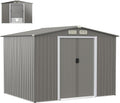 Gerätehaus HOMASIS, 260×207×180 cm, verzinkter Stahl+farbige Stahlfliesen, Grau