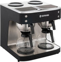 GastroHero Kaffeemaschine, 2 Liter, Schwarz/Silber, Filter ECO 2x schwarz inkl. 2 Glaskannen I groß I 200