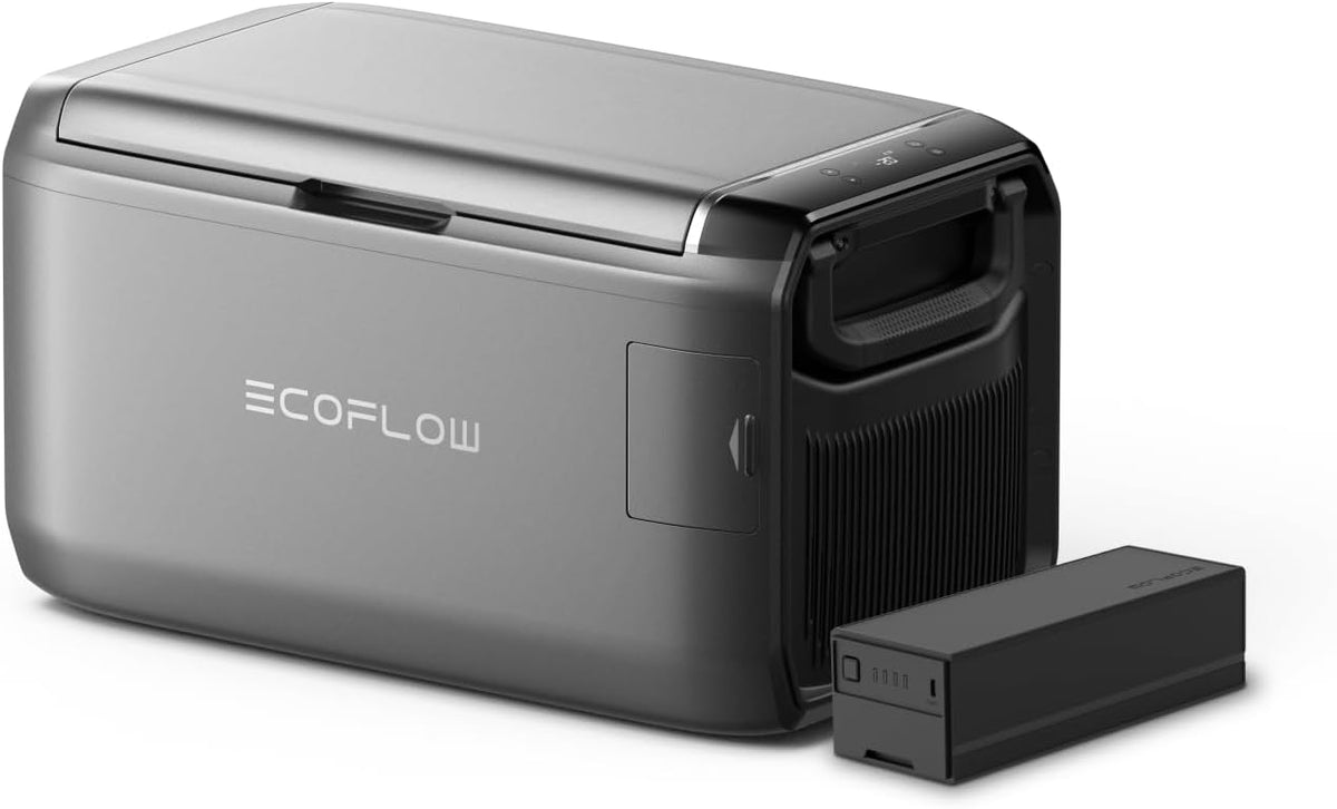 EF ECOFLOW Mini-Kühlschrank, 298 Wh, 35 L, Grau/Schwarz, GLACIER Classic Tragbare Kühlbox mit Zusatzakku, 43 Std. netzunabhängige Kühlung