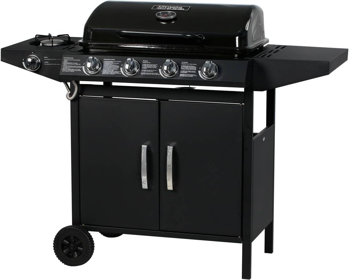 habitat et jardin Gasgrill, 12,9 kW, Schwarz, 'Festa 5' - 5 Brenner davon 1 Seitenbrenner