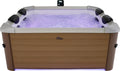 Wellness Point Badewannen mit Sprudelfunktion, 160x160x65 cm, Braun/Weiß/Schwarz