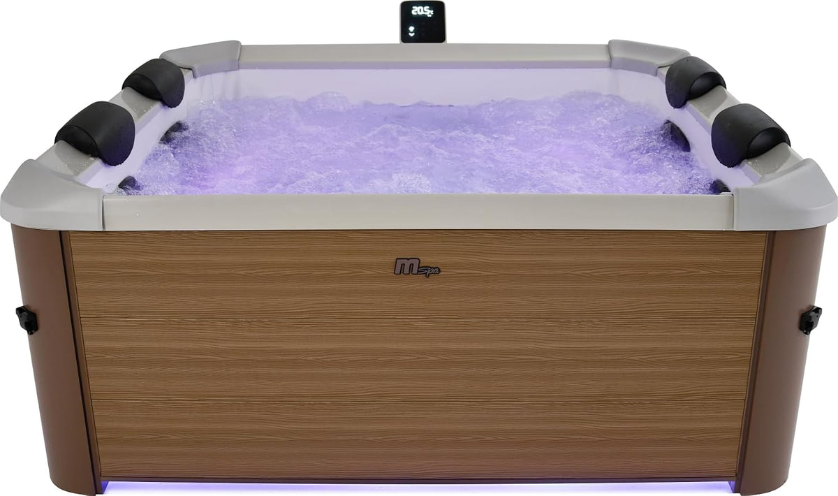 Wellness Point Badewannen mit Sprudelfunktion, 160x160x65 cm, Braun/Weiß/Schwarz
