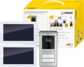 VIMAR Monitor, Weiß/Schwarz, K42956 Videosprechenalagen-Set enthält, 2-Taste RFID-Klingeltableau mit Regenschutz