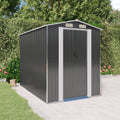 Gerätehaus Xichuzi, 192x274x223 cm, Verzinkter Stahl, Dunkelgrau/Hellgrau, Geräteschuppen, Gartenhaus, Fahrradgarage