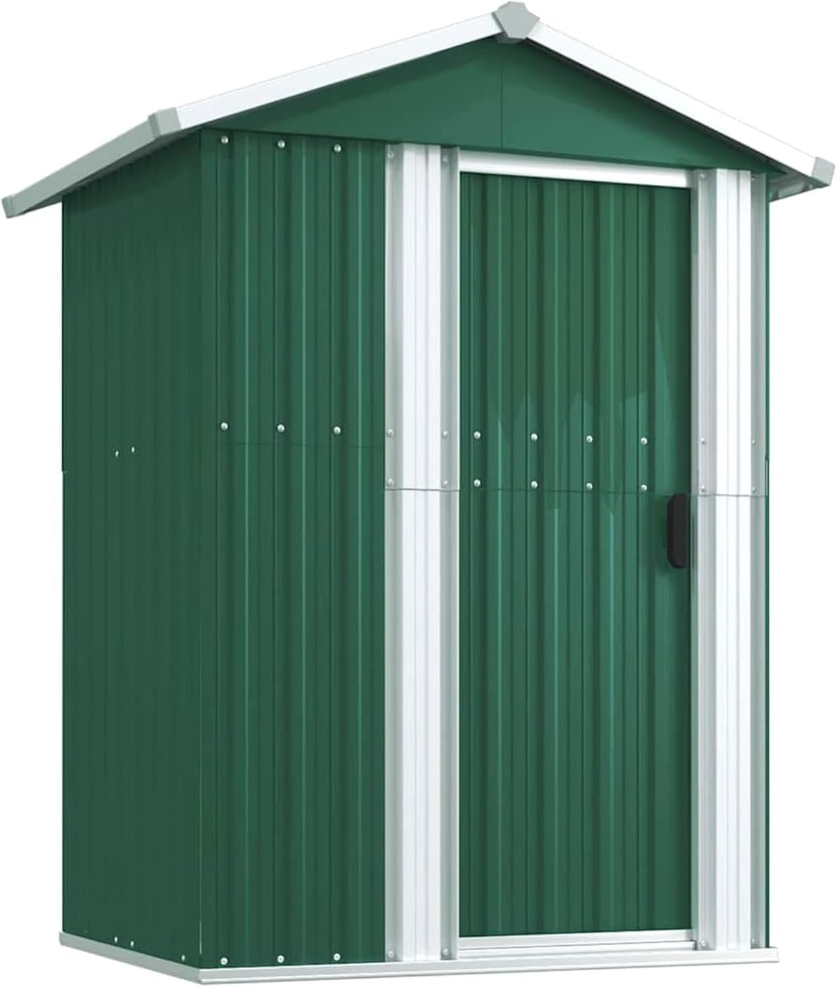 Homgoday Gerätehaus, 126x97,5x177 cm, Verzinkter Stahl, Grün/Silber, Geräteschuppen Grün Verzinkter Stahl Gartenhütte Model316233