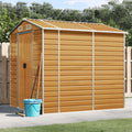 Gerätehaus Xichuzi, 191x215x198 cm, Verzinkter Stahl, Hellbraun, Gartenhaus, Fahrradgarage, Gartenhütte, Geräte Schuppen