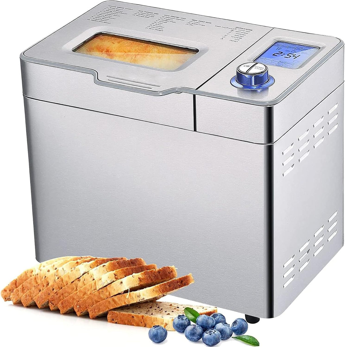COOCHEER Küche Haushalt & Wohnen,Elektrische Küchengeräte,Brotbackautomaten, 36 x 22 x 30 cm, 550 W, Silber
