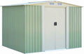 COSTWAY Gerätehaus, 257x205x175,5 cm, 8 m, verzinkte Stahlbleche, Grün/Beige