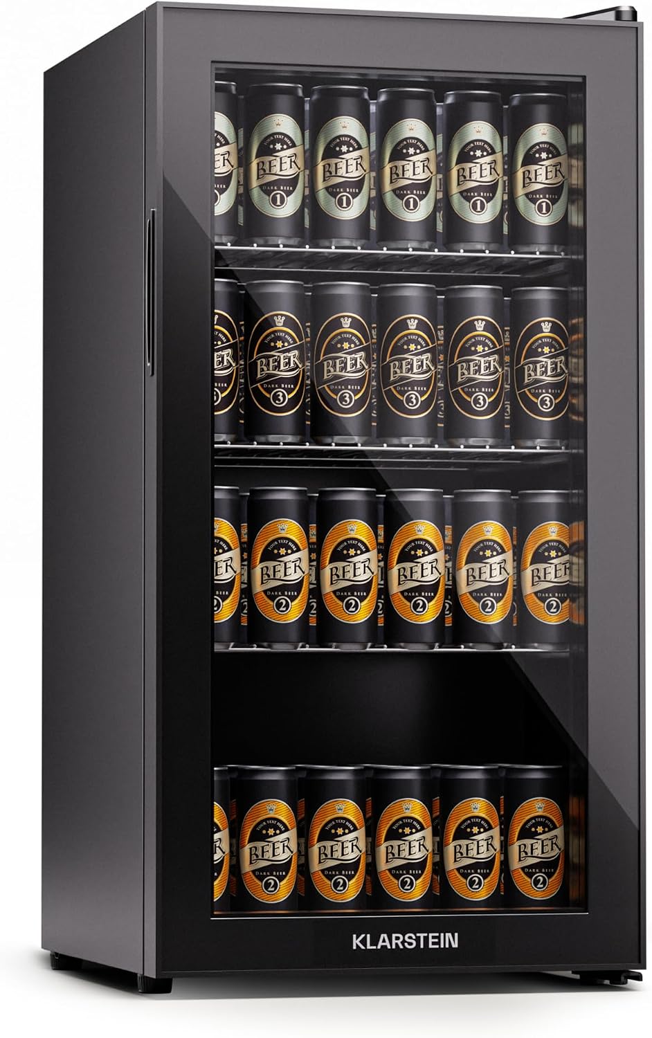 Klarstein Weinkühlschrank, 74 Liter, 74 L, Schwarz/Silber, Kühlschrank mit Glastür, Leiser Edelstahl-Kühlschrank
