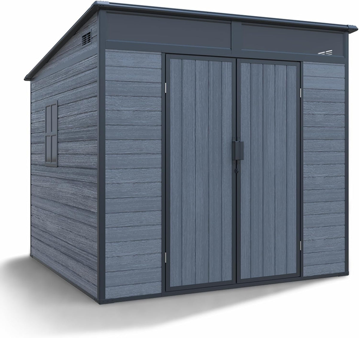 Gerätehaus osoltus, 198 x 203 x 204 cm, 4,4m, wetterbeständiger, UV-beständiger Kunststoff, Dunkelgrau/Schwarz