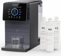 ZACHVO Heißwasserspender, Schwarz, Puri V12 Auftisch Osmoseanlage mit, 3 Filter 6-Wege-Filterung, 6 Temperaturstufen