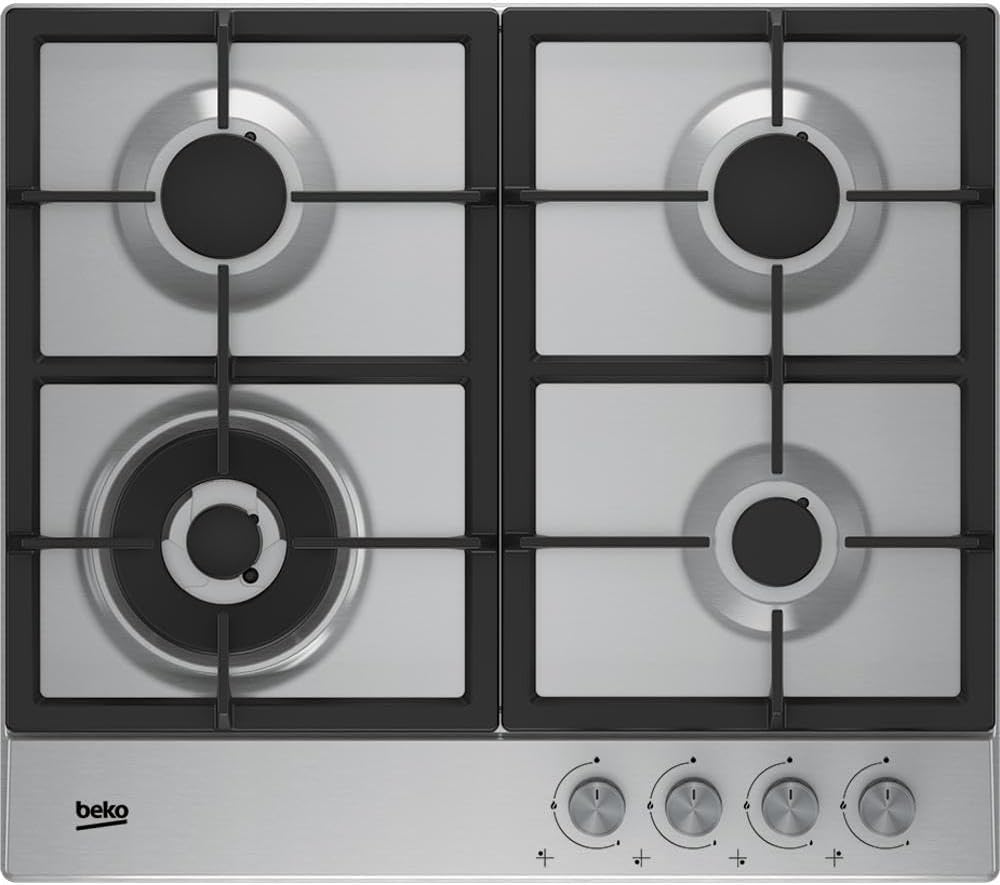 Beko Kochfeld, Silber/Schwarz, HIAW 64225 SX Eingebaut Gas Edelstahl