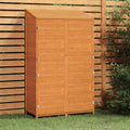 Mokuyary Gerätehaus, 102x52x174,5 cm, Massives Tannenholz, Braun, Geräteschuppen Massivholz Tanne Gartenh