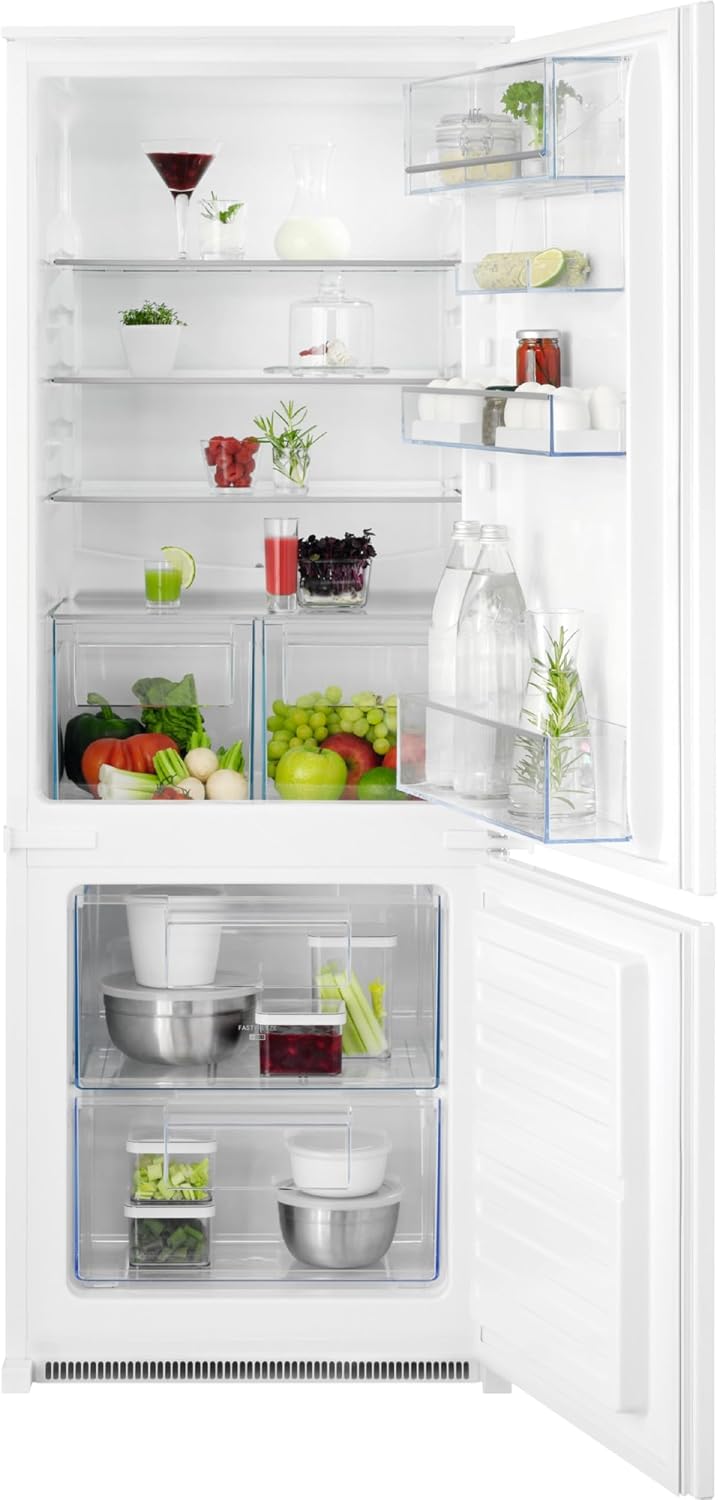 AEG Kühl-Gefrierkombination, 145 cm, 160 L, 57 L, Weiß, Einbau-Kühl-Gefrier-Kombination, Serie 5000 ColdSense: schnelle Temperatur-Wiederherstellung