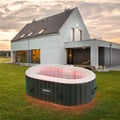 Arebos Aufblasbare Pools, 190x120 cm, 550 Liter, Schwarz/Weiß, Whirlpool mit LED Beleuchtung, In- & Outdoor, oval