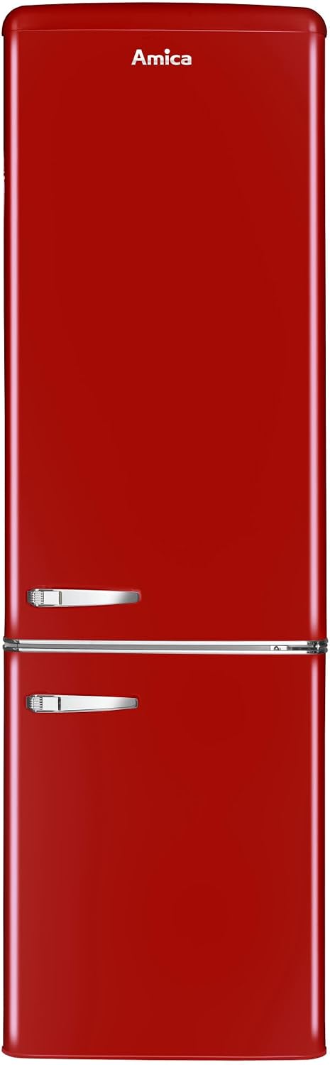 Amica Kühlschrank, 181 cm, 55 cm, 62 cm, Rot, KGCR 387 101 R Retro Kühl-/Gefrierkombination/ / (H) x (B)