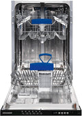 Oranier Geschirrspüler, 45 cm, Silber/Blau, Einbau Spülmaschine - vollintegrierbarer Spülautomat