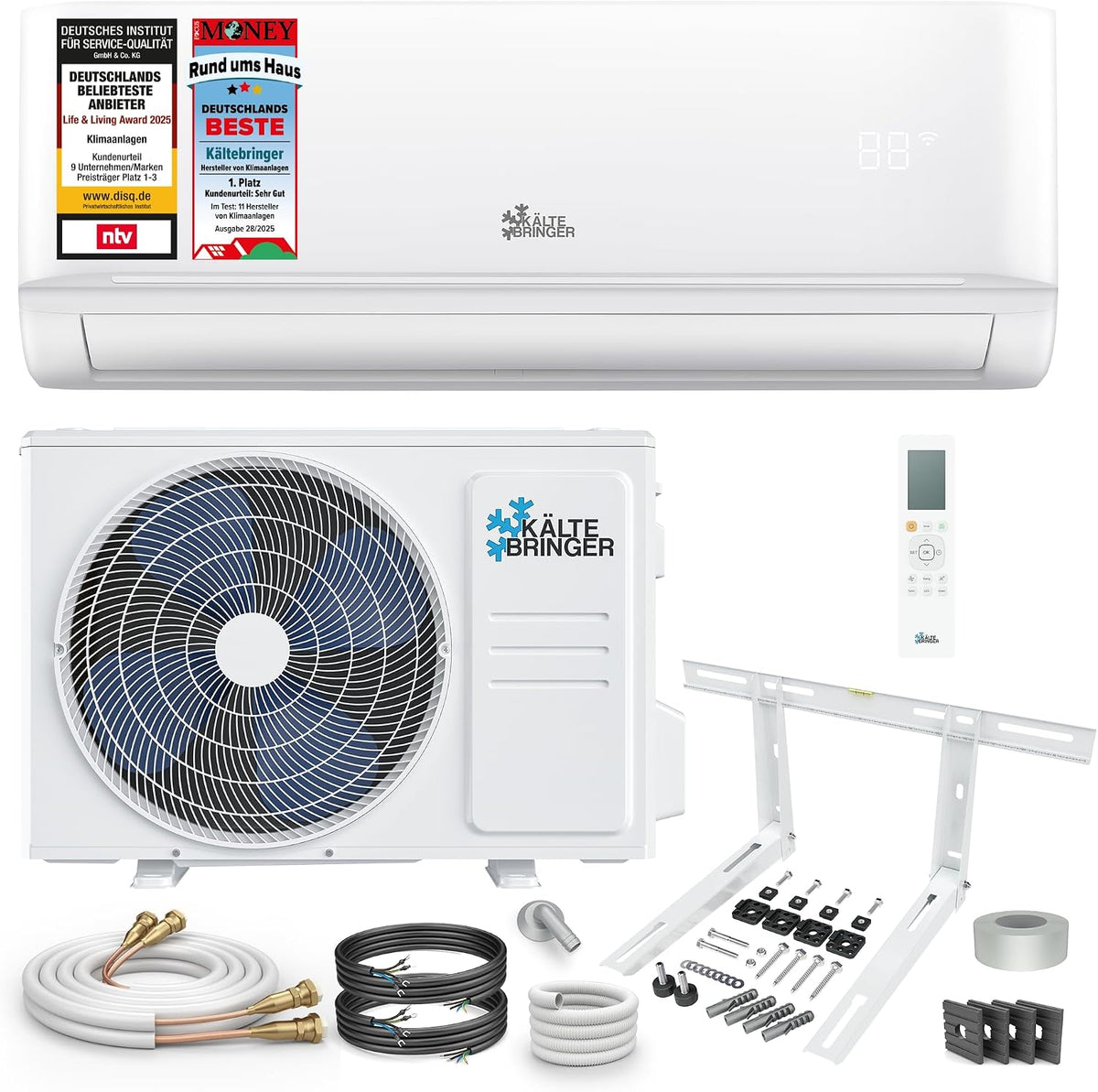 Kältebringer Split-Klimaanlage, 3,5 kW, 5m, Weiß, Split Klimaanlage Quick Connect - 12000 BTU -, WiFi & App