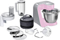 Bosch Universalküchenmaschinen, 1,25 L, 1000 W, 3,9 L, Rosa/Silber, Küchenmaschine Serie 4 MUM58K20, Edelstahl-Schüssel