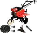 SAKAWA Motorhacken, Rot/Schwarz, Benzin Einachschlepper 7CV mit Räder Zubehör 500X10