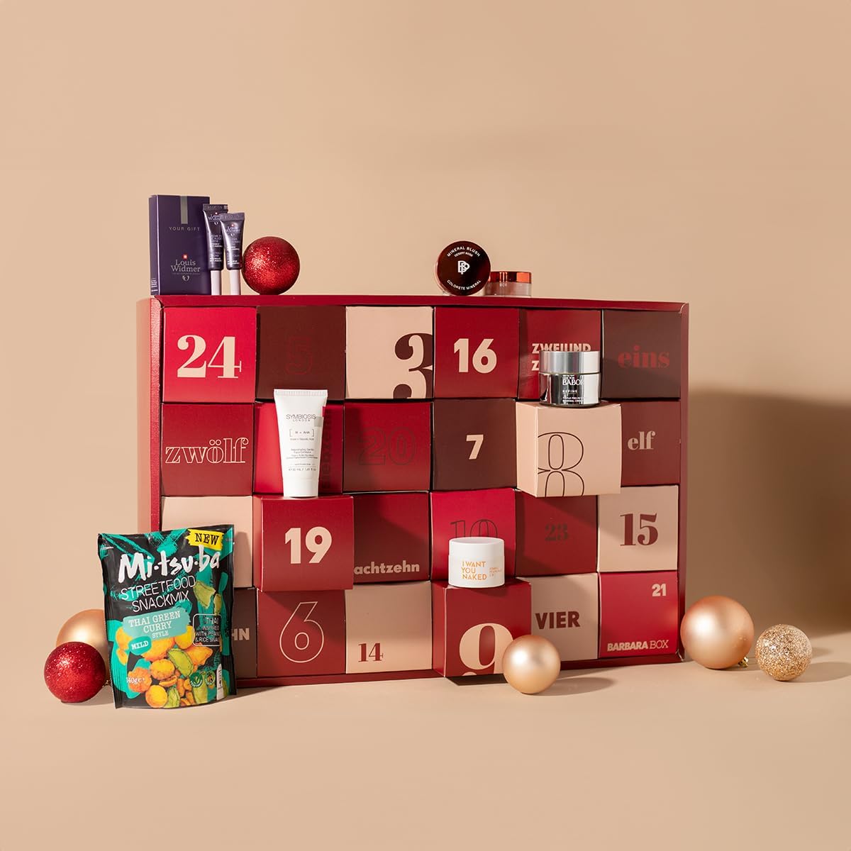 SubCom Solutions GmbH Sets & Kits, Rot/Beige, BARBARA BOX Adventskalender 2024 im Wert von über 450€, Frauen Adventskalender