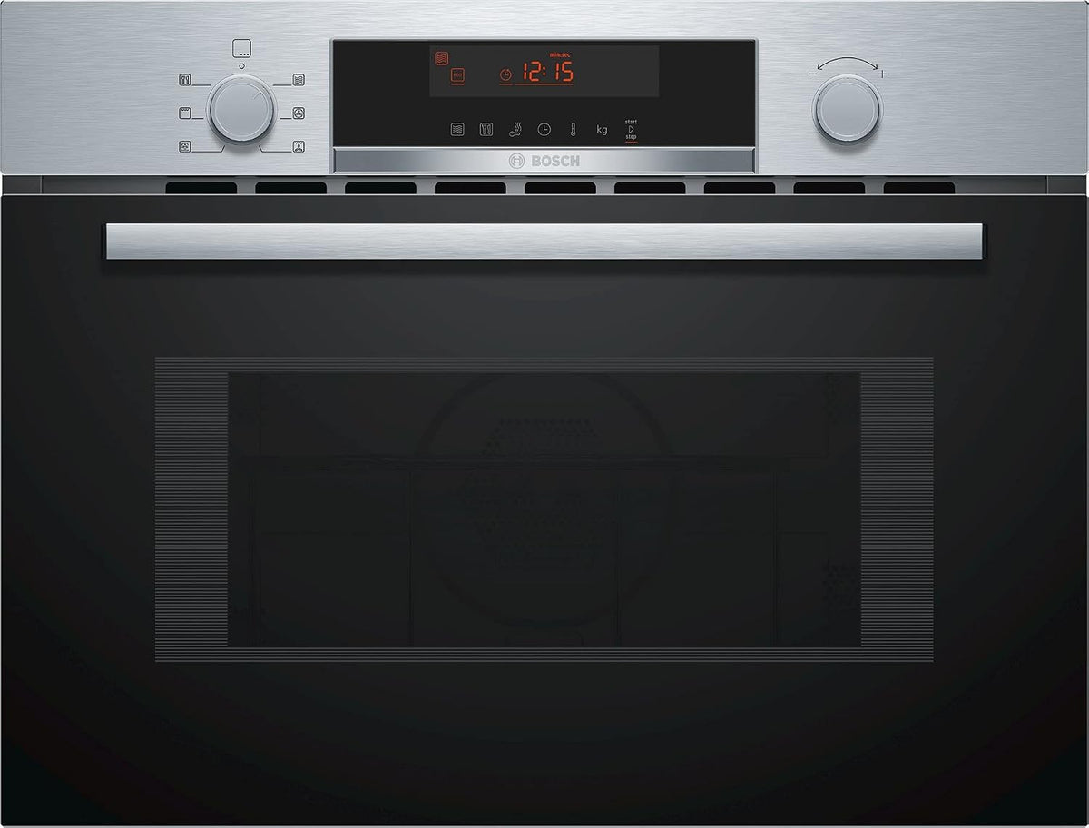Bosch Mikrowelle, 45 x 60 cm, 900 W, 36 cm, Silber/Schwarz, CMA583MS0 Serie 4 Einbau- mit Heißluftfunktion, Drehteller