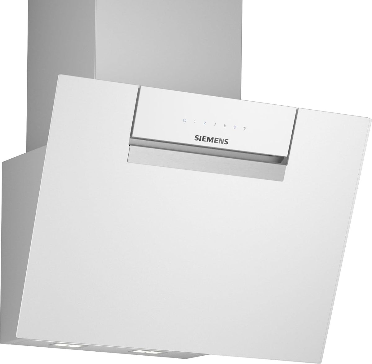 SIEMENS Dunstabzugshaube, 60 cm, Weiß, LC67KFN20, iQ300 Smarte, breit, Wandmontierte Kopffreihaube, Made in Germany