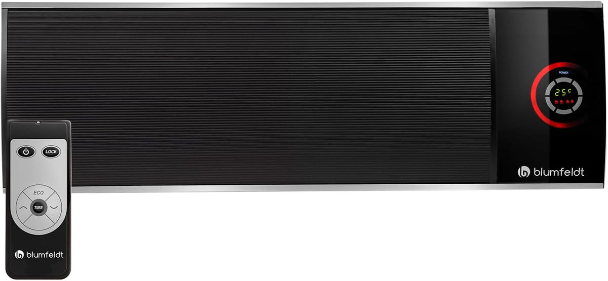 blumfeldt Heizstrahler, Schwarz, Cosmic Beam Ultra -, Infrarotheizung, Terassenheizer, 2200 Watt Leistung, IPX4 Schutzart
