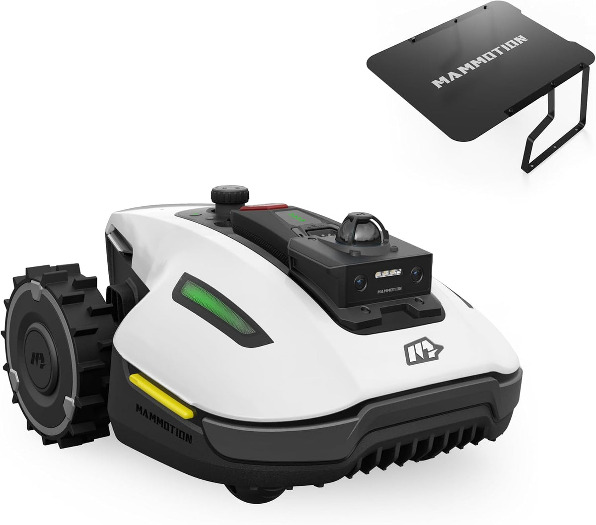 Mammotion Mähroboter, 1000 M, 60 mm, Weiß/Schwarz, YUKA mini 2 1000 ohne Begrenzungskabel mit Garage, für ², Erkennung von > 300 Hindernissen