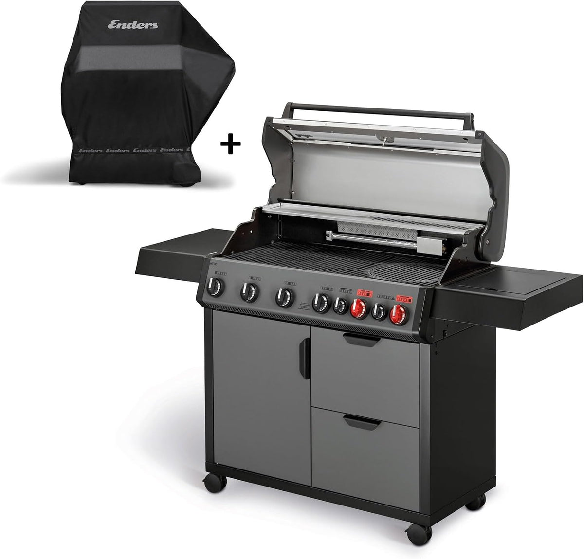 Enders Gasgrill, Schwarz, Hyde 6 SIKR Turbo, inkl. Wetterschutzhülle